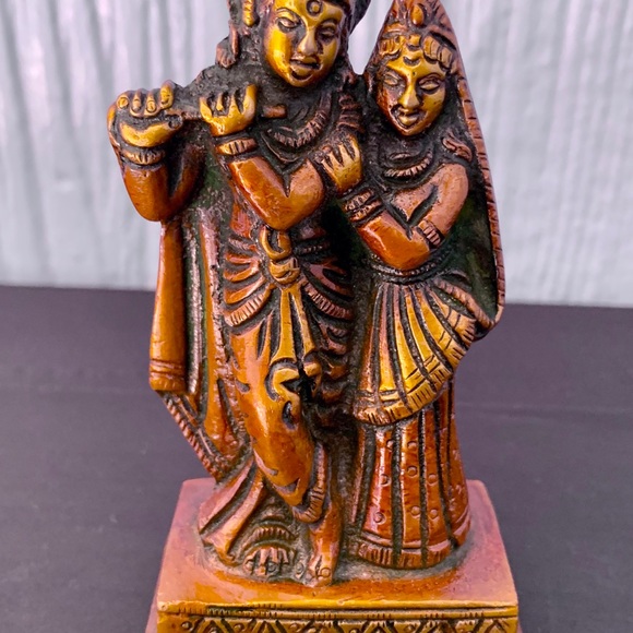 Rhada-Krishna Brass Figurine Statue - Picture 5 of 9